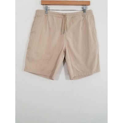Sandro Paris Khaki Tan Pull-On Chino Casual Drawstring Shorts Size 44