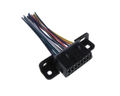 16-Pin OBD 2 OBDII Female Connector Plug with Cable 20AWG - 10CM