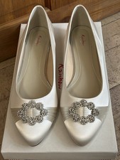 Dulcie - Rainbow Club Ivory Satin Wedding Flat Shoes Size 8.5 Brand New￼￼