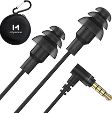 MIPEACE Work Earbuds Headphones, Ear Plug Headphones for Work-Noise Black 