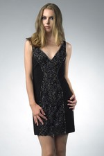 Sequined V-Neck Cocktail Dress