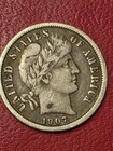 SCARCE  : 1907-P Barber  SILVER Dime /Strong Strike / Most Of LIBERTY Visible