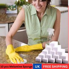 10 x Magic Cleaning Sponge Eraser Stain Remover Melamine Foam UK FREE POSTAGE!