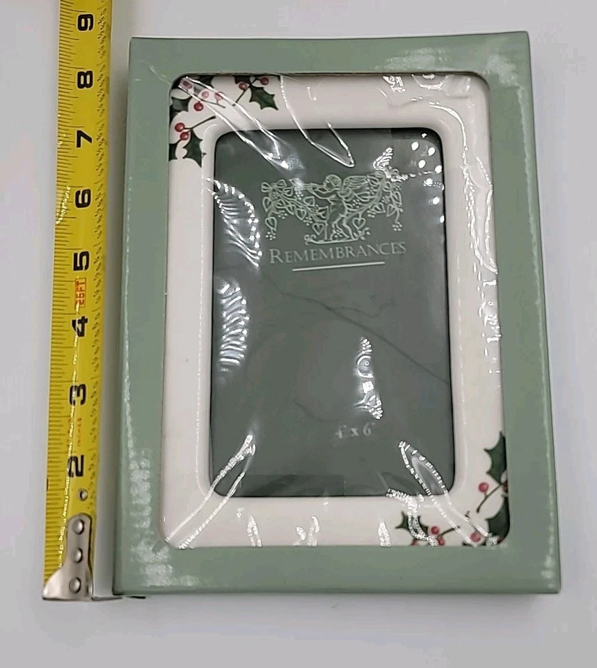 Marco Nantucket Distributions floral blanco 4x6 Foto 4 de 4