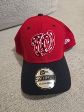 New Era Washington Nationals Red Black Alternate Team Classic 39THIRTY Sz M/L