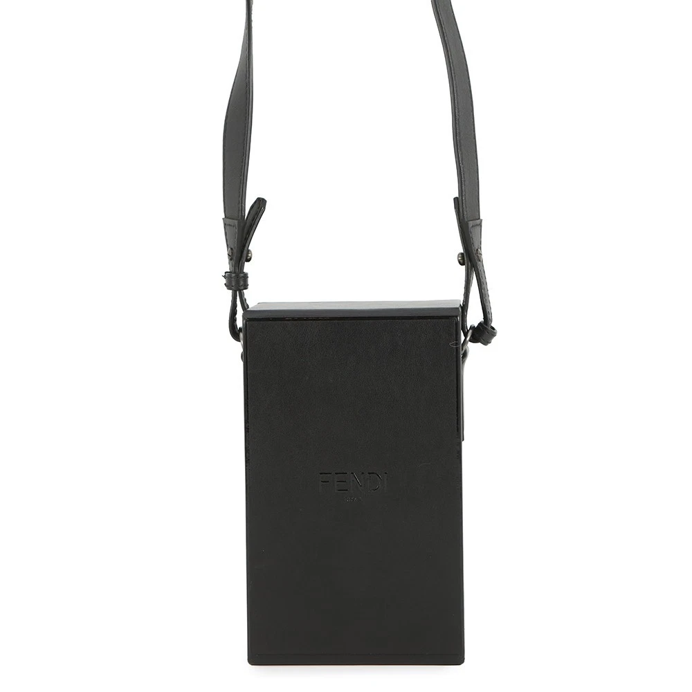 Fendi — FENDI Box Shoulder Bag Leather Black 7VA519
