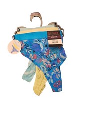 Lot of 3 NWT No Boundaries Lace Thong Panties XXL 19 Blue/Green, Blue  Teal