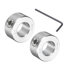 2 Pcs Set Screw Shaft Collar 3/8"Bore, Shaft Collars, 3/4"OD, 3/8"Thickness