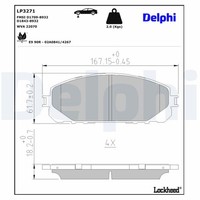Bremsbelagsatz Scheibenbremse Delphi LP3271 FüR Jeep Cherokee Kl Van Crd 4X4 Gdi