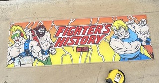 Fighters History Data East Original plexiglass arcade game sign marquee If23