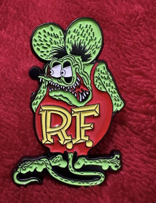 RAT FINK enamel pin - green rat mouse hot rod - FREE SHIPPING