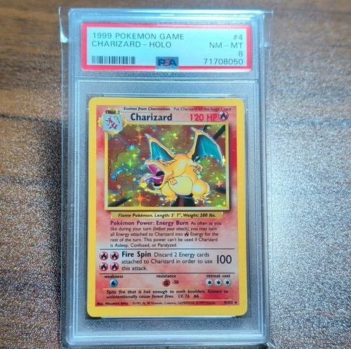 Pokémon Charizard Base Set Holo Rare #4/102 PSA 8 1999