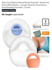 Boon Trove Silicone Manual Breast Pumps Set-2...