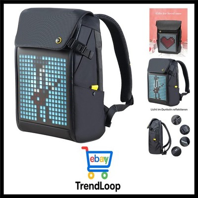 Divoom Pixoo Pixel Art Reise-Laptop-Rucksack mit App-gesteuertem 16X16 RGB-LE...