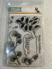 Simon Says Stamp! Holly Berries 4x5.75 Clear Stamp Set Christmas Retired 2014