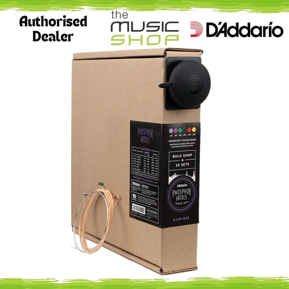 25 Set Bulk Shop, D'Addario EJ26 11-52 Custom Light PB Acoustic Guitar Strings