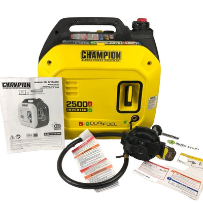 #ad Champion Power 2500 Watt Dual Fuel Ultralight Quiet Portable Inverter Generator $349.99
