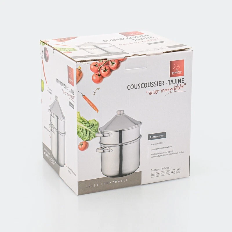 BAUMALU - COUSCOUSSIER TAJINE INOX , TOUS FEU ET INDUCTION - Photo 2/4