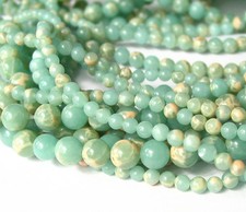 PICK 15" 4mm 6mm 8mm 10mm 12mm Round Seafoam Syntetic Impression Jasper Beads