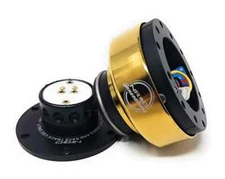 NRG GEN 2.0 QUICK RELEASE BLACK BODY w/ CHROME GOLD RING (SRK-200BK-CG)