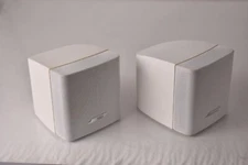 Pair Bose Single Cube Speaker Acoustimass - White