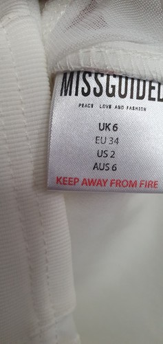 Missguided Womens White Skirt See Thru Side Panels B.N.W.T. Size 6 - Picture 2 of 7