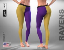 WOMEN STRETCHY LEGGINGS, GOLD  PURPLE Workout,Yoga,Running,Fitness,Gym,Exercise