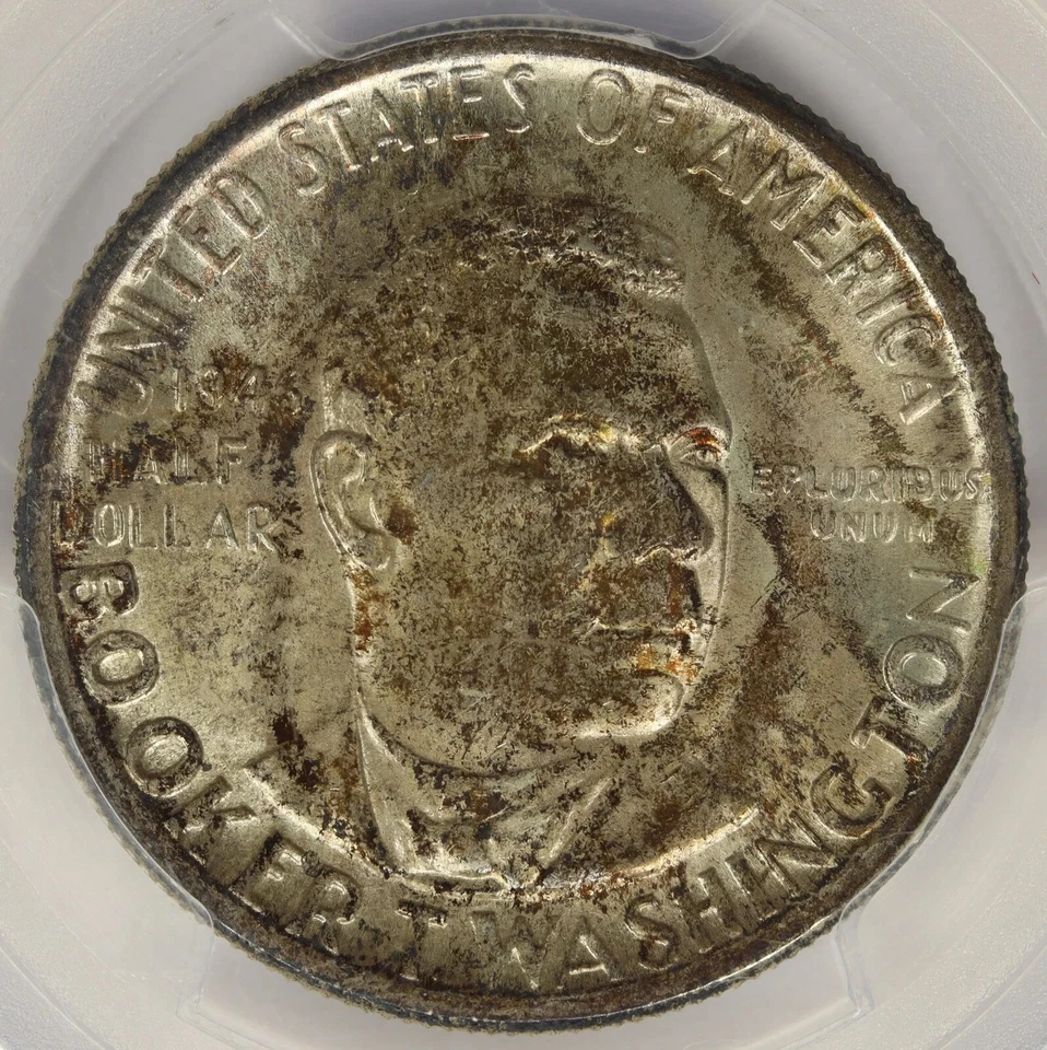 1946 50c Booker T. Washington Silver Half Dollar Commemorative PCGS MS66 Toned - Image 4 of 4