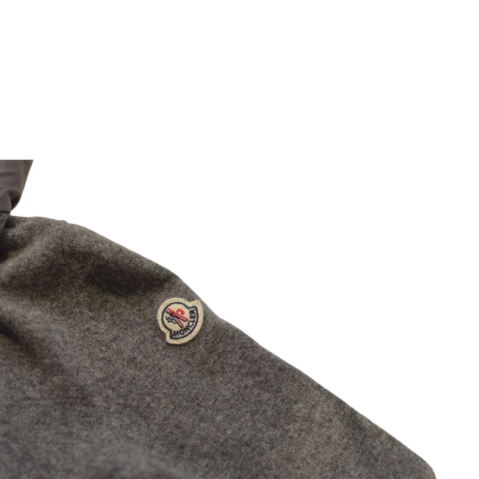 MONCLER maglia lana vergine grigia manica lunga con cappuccio taglia S