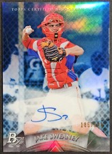 2014 Bowman Platinum Prospects Blue Refractor Jake Sweaney Rookie Auto RC /199