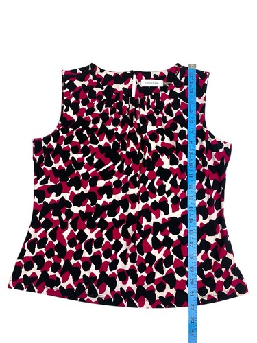 Calvin Klein Gr. Petites L Abstrakt Animal Print U-Ausschnitt Ärmellos Top PL - Bild 8 von 10