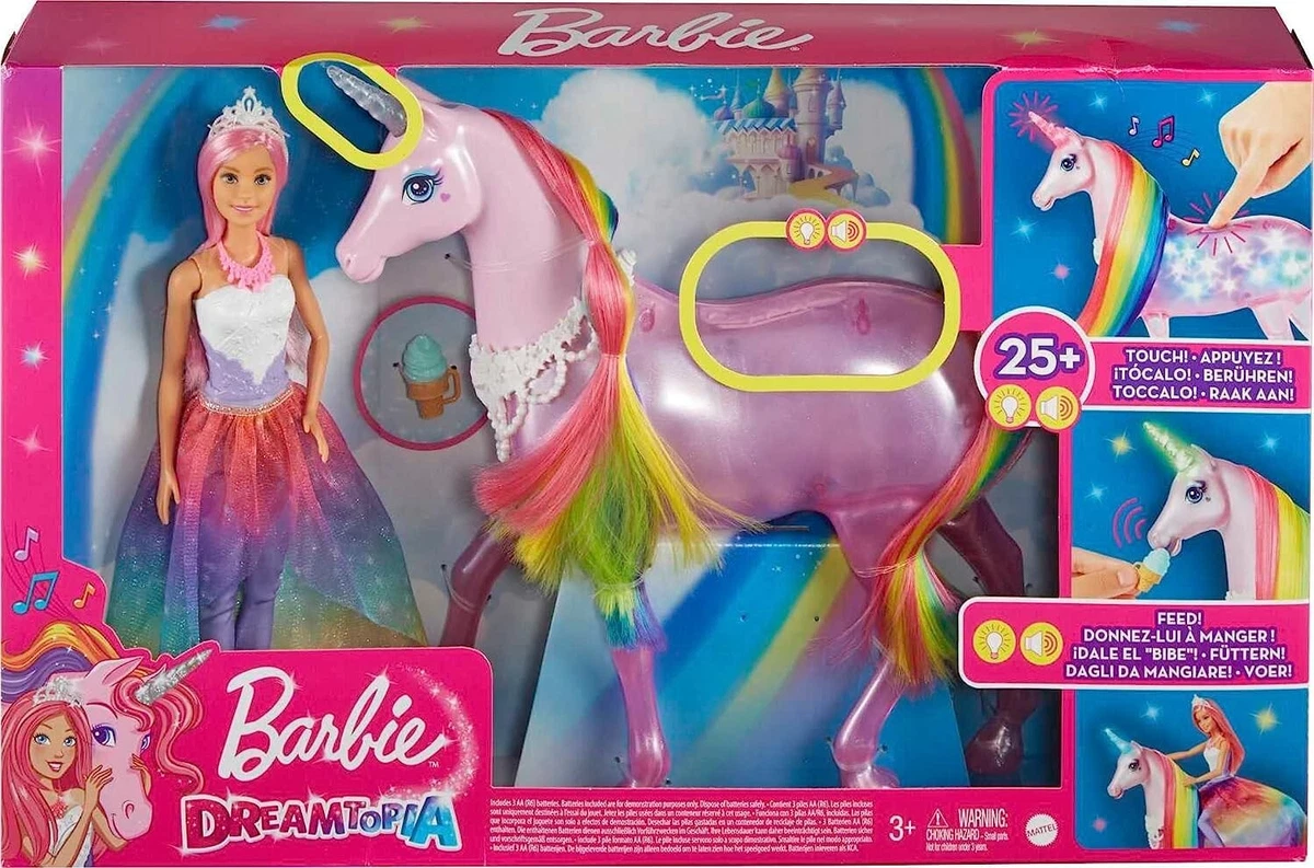Barbie Dreamtopia Unicorn Doll Set Lights Sounds Plus Royal