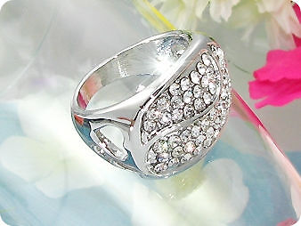 Bague Diamant CZ Plaqué Or Blanc 18K – Modèle 68x2 Mm, Bijou Neuf étiqueté A Bijoux