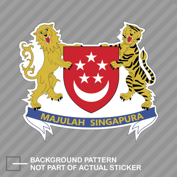 Singaporean Coat of Arms Sticker Decal Vinyl Singapore flag SGP SG