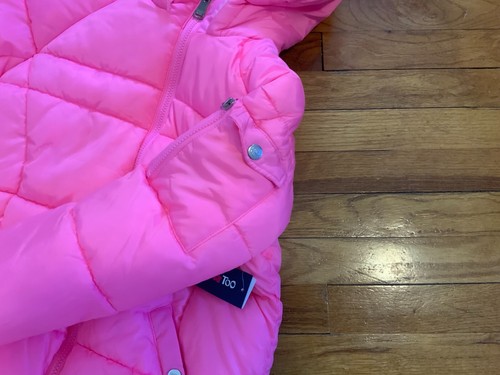 Limited Too Girl's Large 14-16 Pink Hooded Puffer Jacket Coat Insulated NEW - Picture 2 of 7