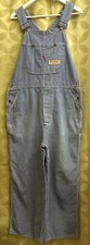34 x 25 Vintage JC Penney BIG MAC HICKORY STRIPE Railroad OVERALLS Nice Patina