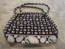 Vera Bradley Pink Elephants Bag Purse Handbag Made in USA