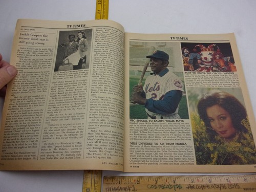 Jackie Cooper Willie Mays 1974 Local TV Times Miss Universe Nipsey Russell - Bild 3 von 6
