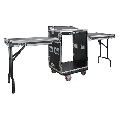 Road ATA Case For Audio Equipment 14U PA DJ Rolling Rack Case With ...