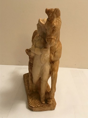 RESIN STATUE BOY WITH DOG LEADING HORSE MADE MEXICO FIGURE FIGURINE 8" - Picture 3 of 7