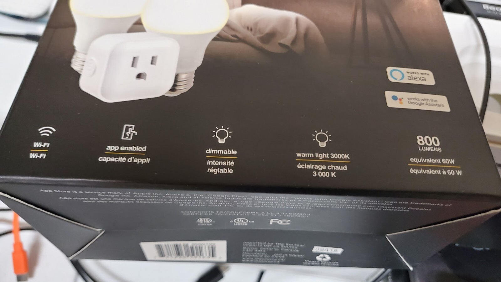 Bright Smart Wi-Fi Bulb & Plug , Works w/Google /Alexa No Hub Required , 9 Pack