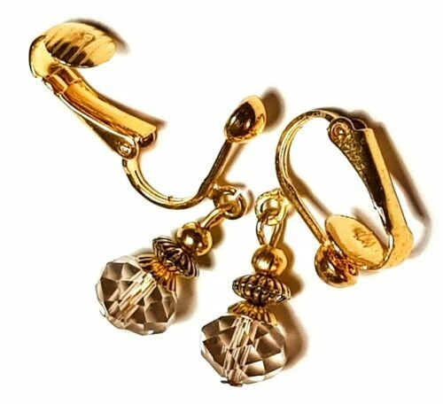 Crystal Yellow Gold Plated Costume Earrings Drop/Dangle