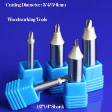 TCT 1/2"1/4" Shank Round Bottom Router Bit Milling Cutter Woodworking Tool