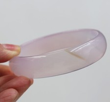 So Very Unique Purple Agate Chalcedony Bangle Bracelet Size 65 mm Box