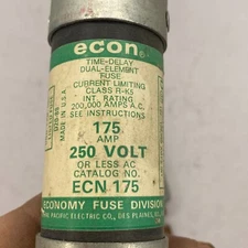 Econ ECN175 Time Delay Dual Element  Fuse 175 amp 250 volt 🔔