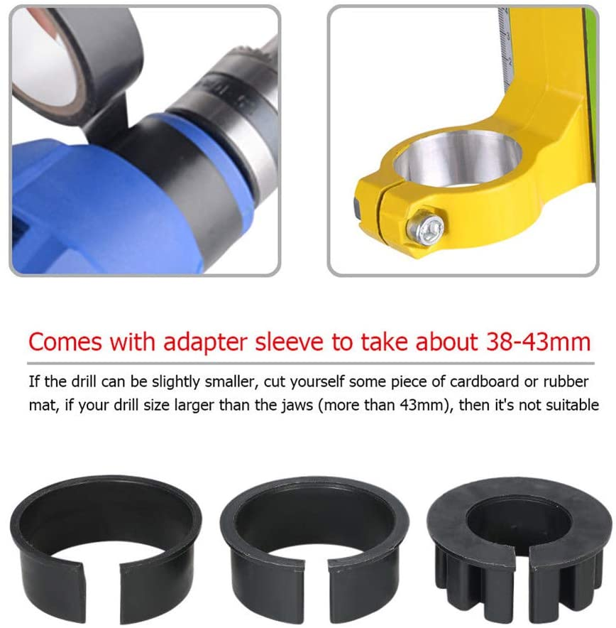 Drill Press Stand For Electric Drills - 60mm Stroke, Holds 1.4-1.6" Collar, Aluminum Alloy, Desktop Or Bench Mount