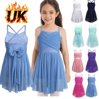 UK Kids Girl's Lyrical Modern Dance Costume Gymnastics Leotards Ballet Dress