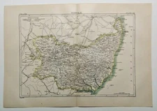 1894 Vintage SUFFOLK, UK Atlas Map Authentic Antique Encyclopedia Britannica 