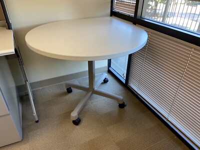 Vintage Modern Tear Drop Herman Miller Relay Work Rolling Tables