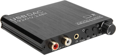 2-in-1 Digital Audio Converter External USB Sound Card Volume Control Bass Dial
